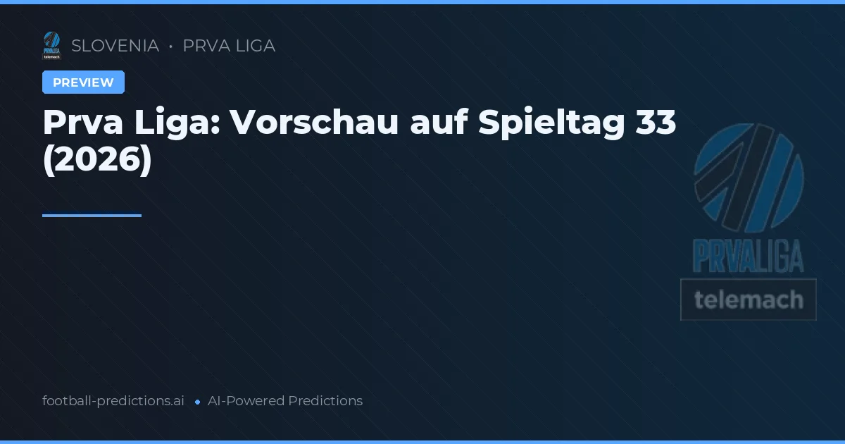 Prva Liga: Vorschau auf Spieltag 33 (2026)