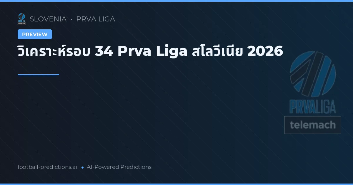 วิเคราะห์รอบ 34 Prva Liga สโลวีเนีย 2026