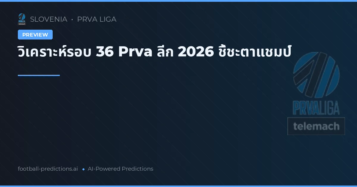 วิเคราะห์รอบ 36 Prva ลีก 2026 ชี้ชะตาแชมป์