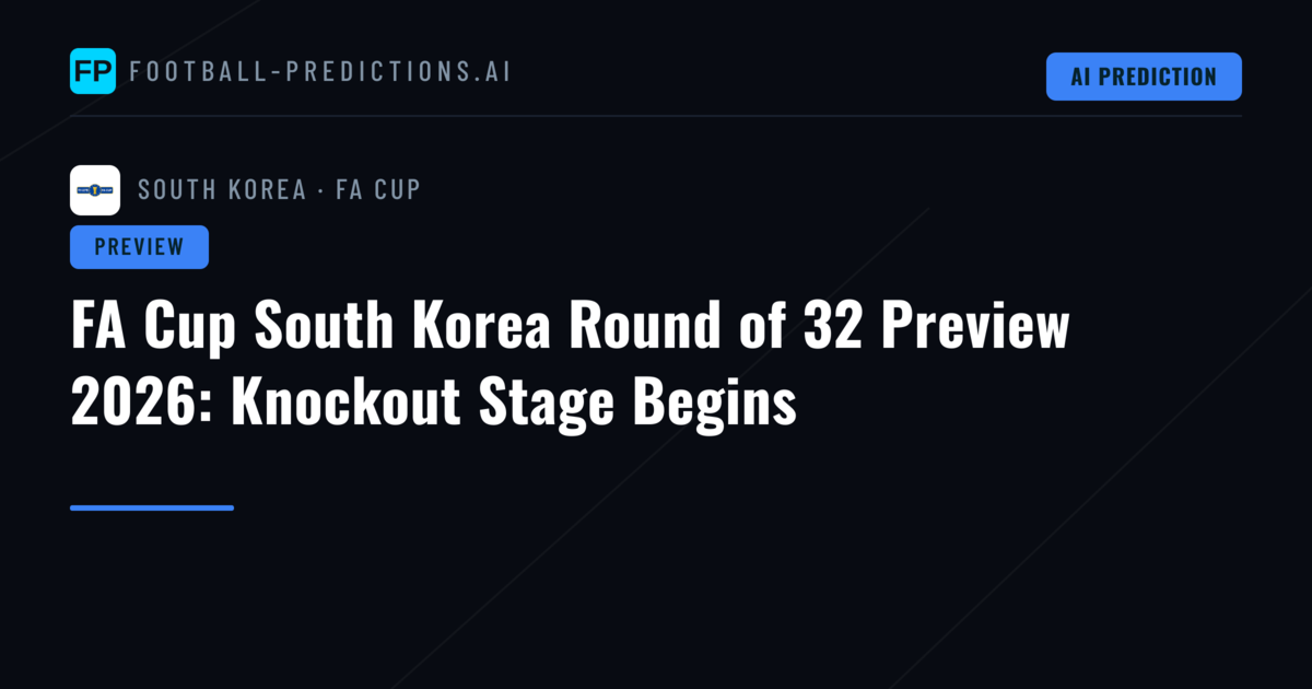FA Cup South Korea Round of 32 Preview 2026: Knockout Stage Begins