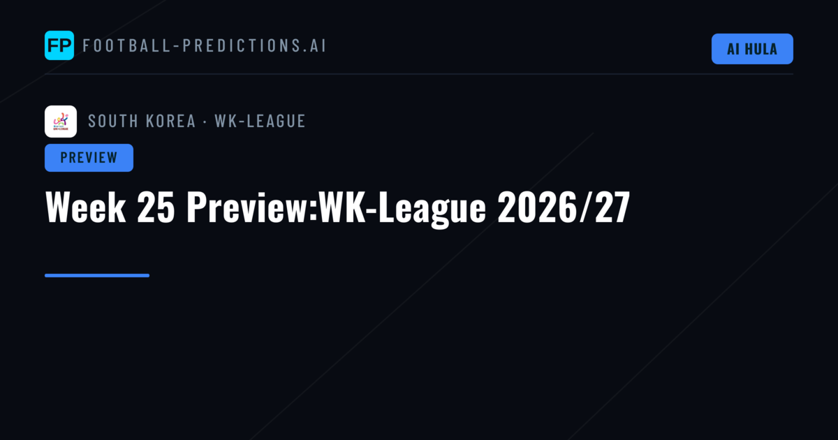Week 25 Preview:WK-League 2026/27
