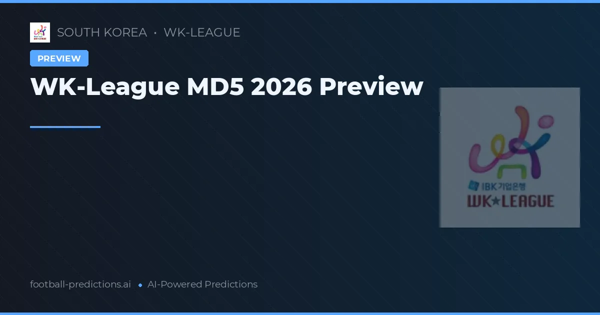 WK-League MD5 2026 Preview