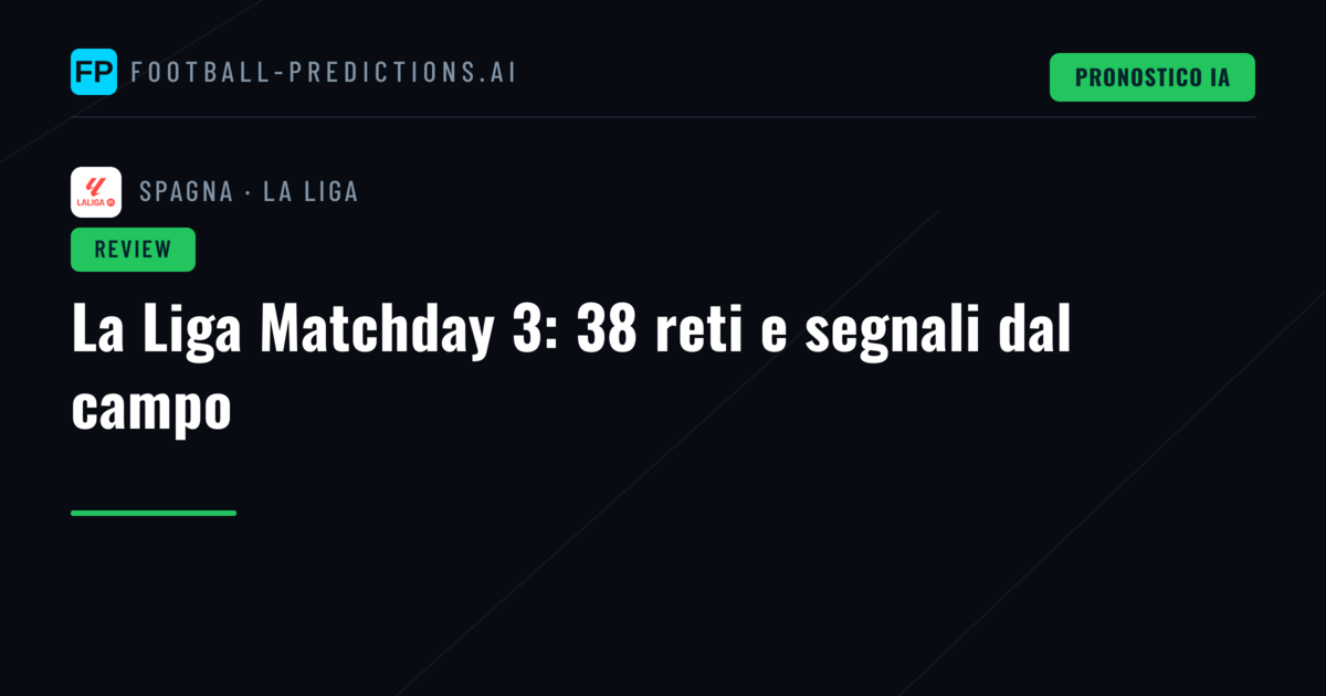 La Liga Matchday 3: 38 reti e segnali dal campo