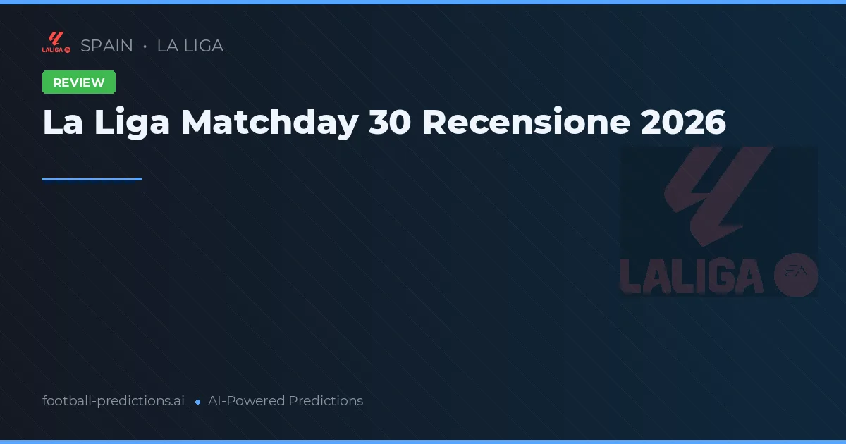 La Liga Matchday 30 Recensione 2026