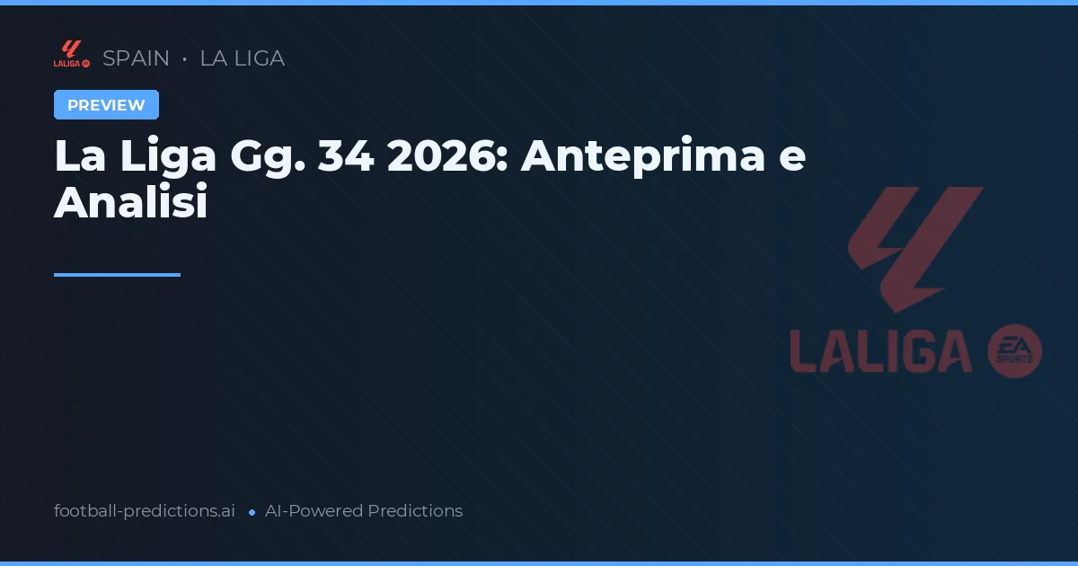 La Liga Gg. 34 2026: Anteprima e Analisi