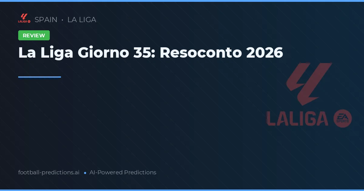 La Liga Giorno 35: Resoconto 2026