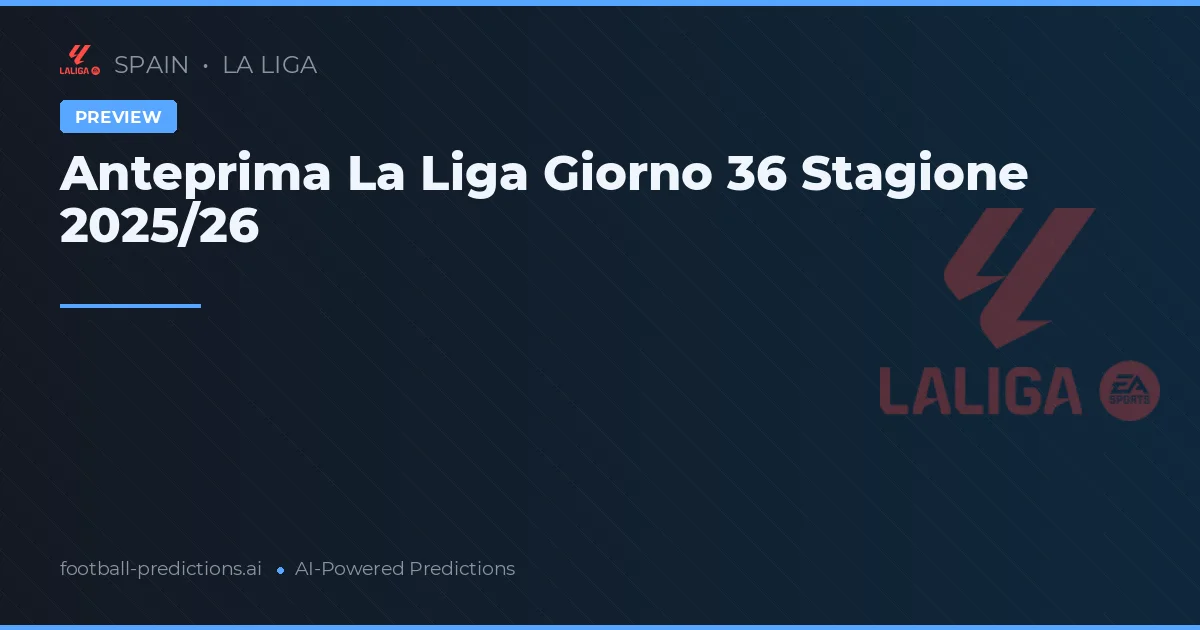 Anteprima La Liga Giorno 36 Stagione 2025/26