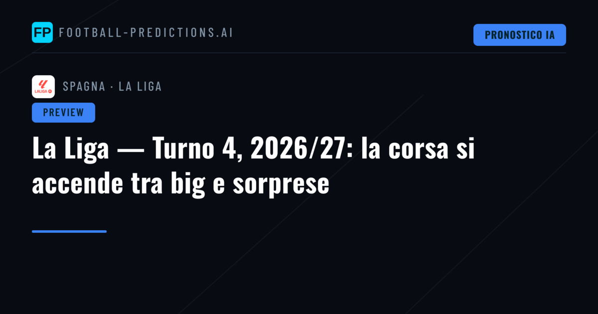 La Liga — Turno 4, 2026/27: la corsa si accende tra big e sorprese