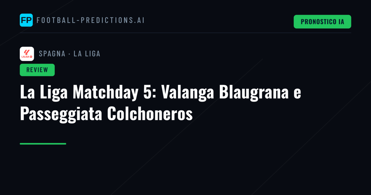 La Liga Matchday 5: Valanga Blaugrana e Passeggiata Colchoneros