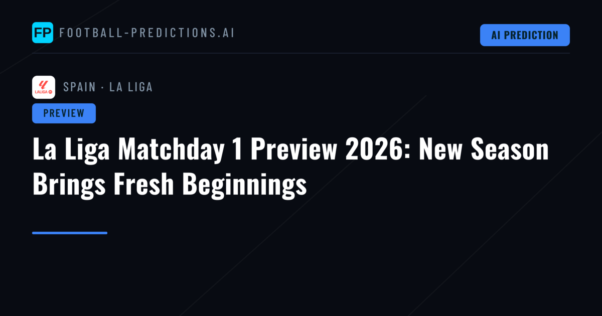 La Liga Matchday 1 Preview 2026: New Season Brings Fresh Beginnings