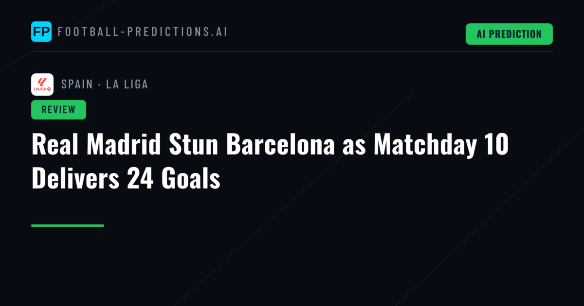 Real Madrid Stun Barcelona as Matchday 10 Delivers 24 Goals
