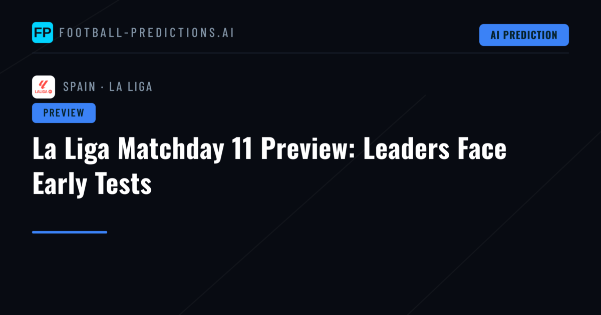 La Liga Matchday 11 Preview: Leaders Face Early Tests