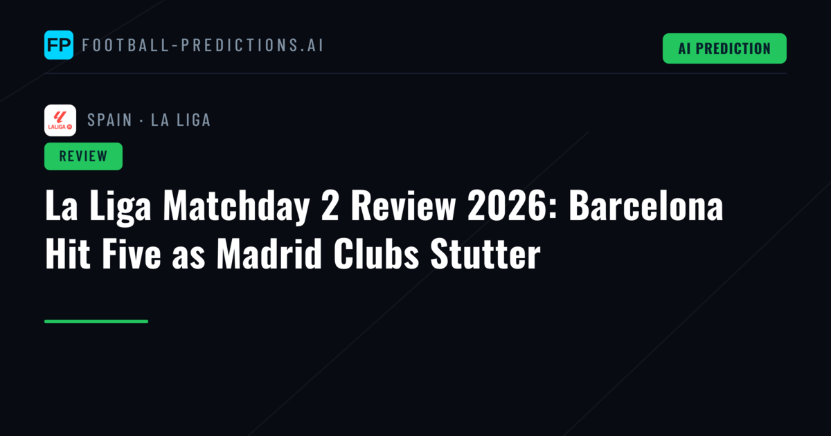 La Liga Matchday 2 Review 2026: Barcelona Hit Five as Madrid Clubs Stutter