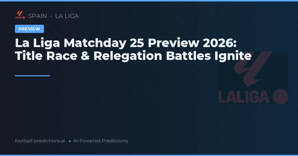 La Liga Matchday 25 Preview 2026: Title Race & Relegation Battles Ignite