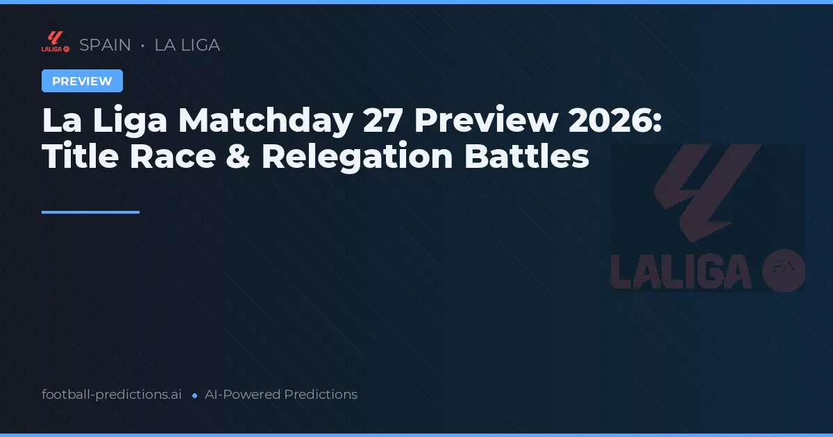 La Liga Matchday 27 Preview 2026: Title Race & Relegation Battles
