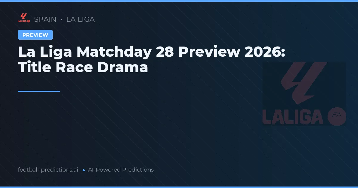 La Liga Matchday 28 Preview 2026: Title Race Drama