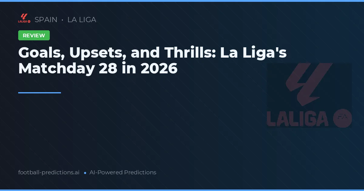 Goals, Upsets, and Thrills: La Liga's Matchday 28 in 2026