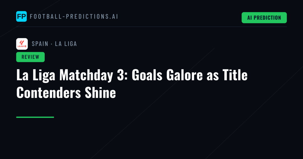 La Liga Matchday 3: Goals Galore as Title Contenders Shine