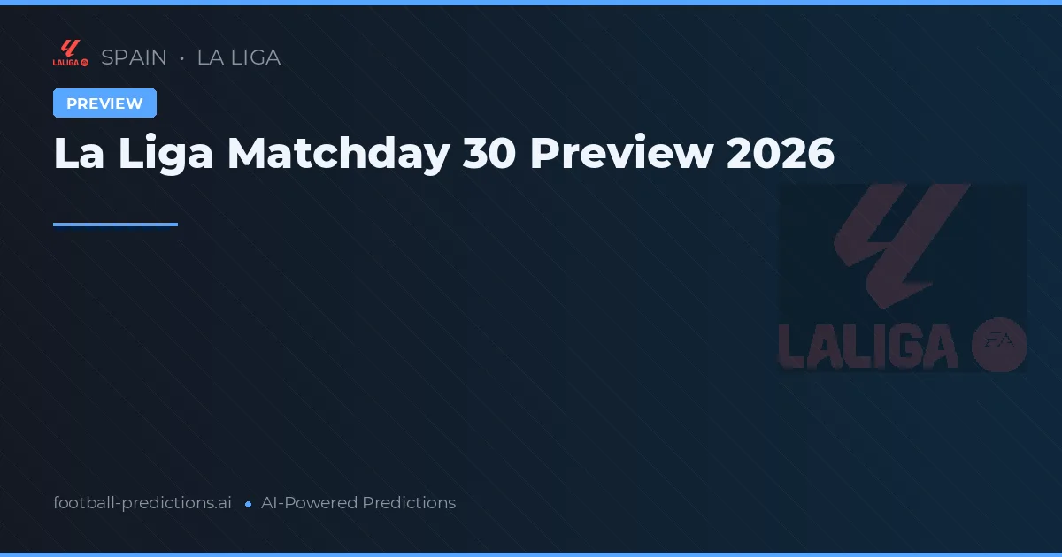 La Liga Matchday 30 Preview 2026