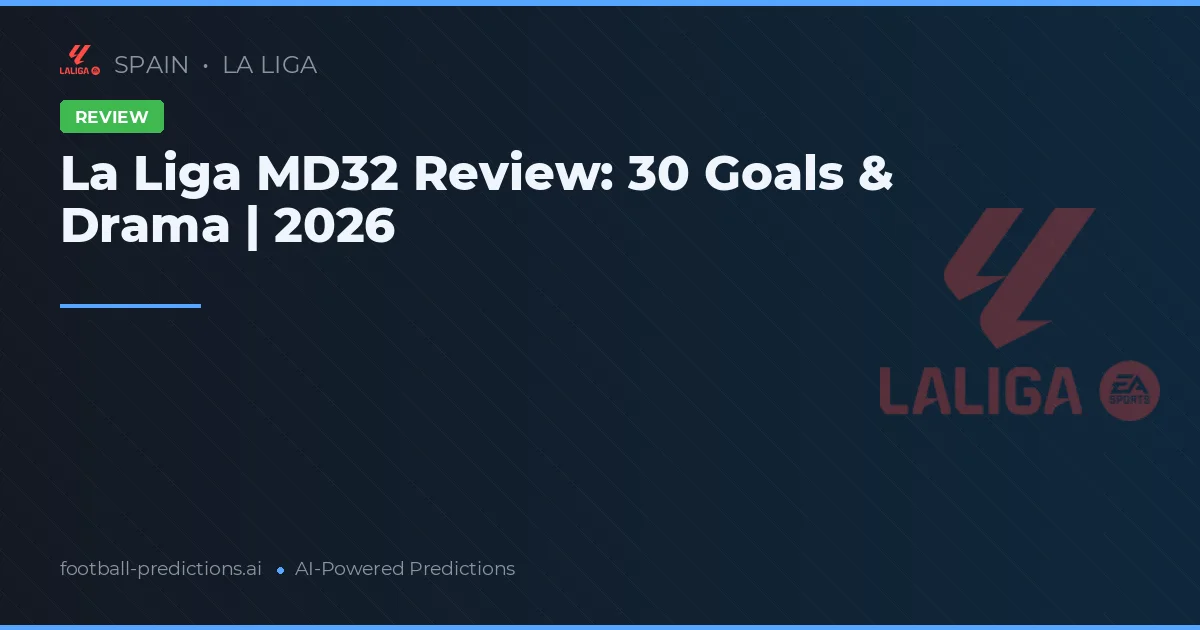 La Liga MD32 Review: 30 Goals & Drama | 2026