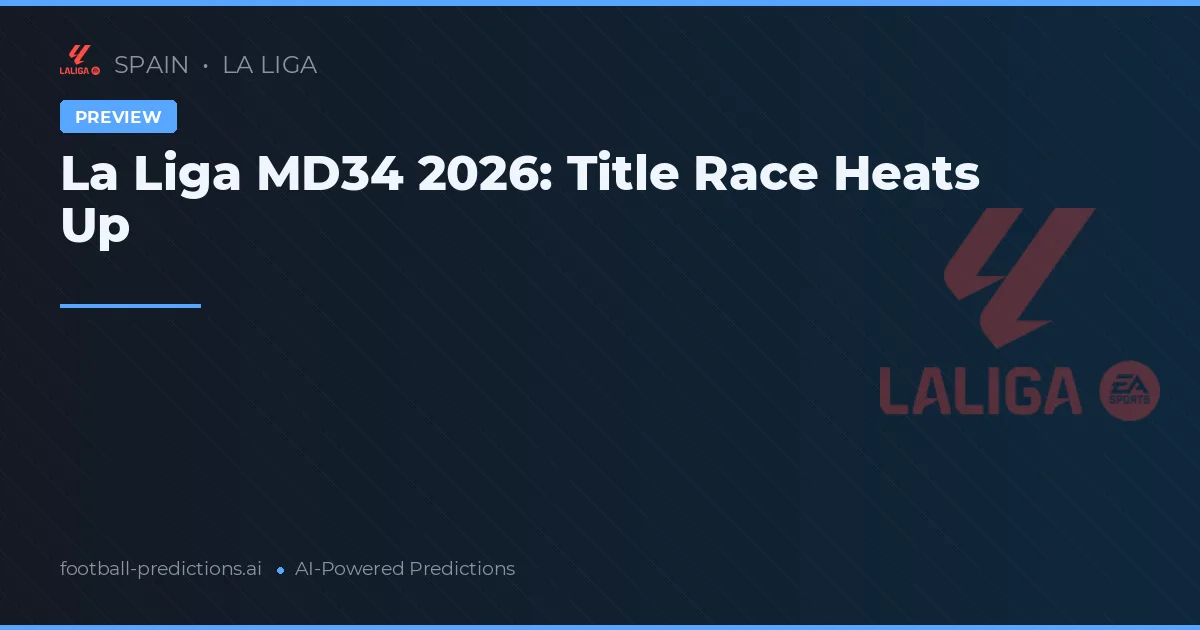 La Liga MD34 2026: Title Race Heats Up