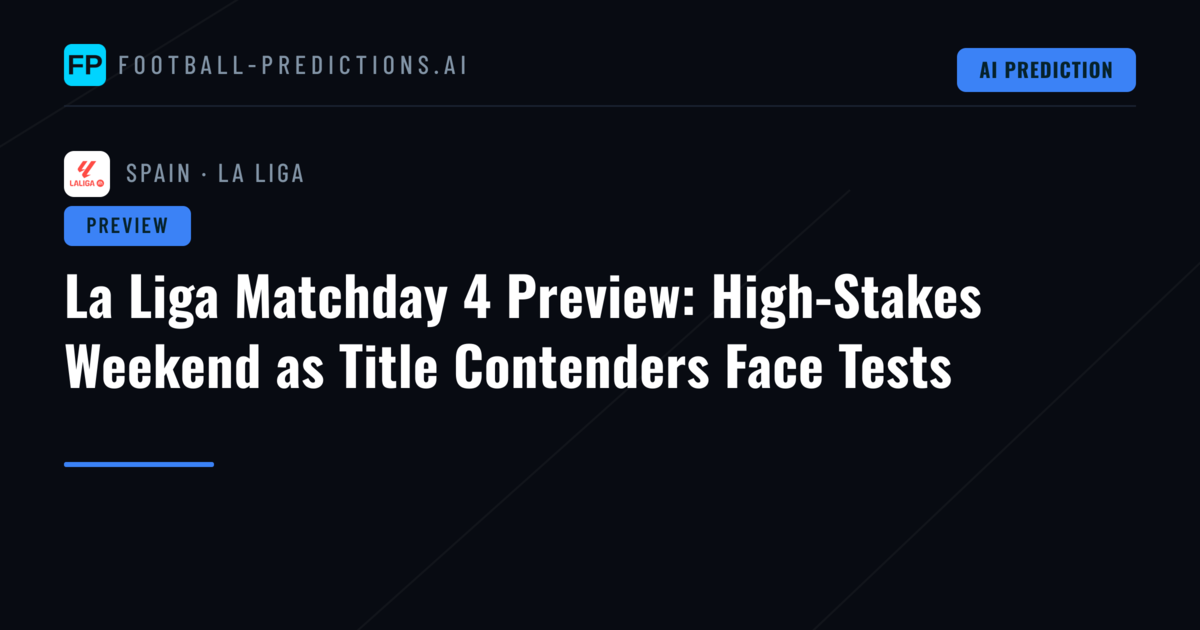 La Liga Matchday 4 Preview: High-Stakes Weekend as Title Contenders Face Tests
