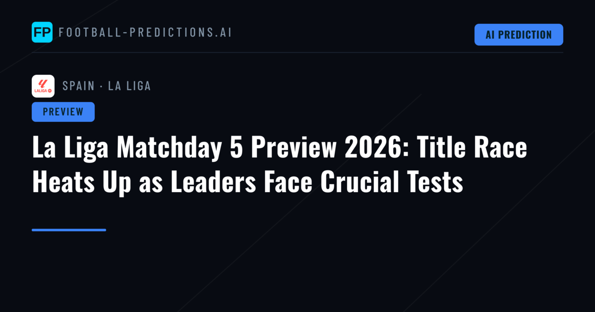 La Liga Matchday 5 Preview 2026: Title Race Heats Up as Leaders Face Crucial Tests