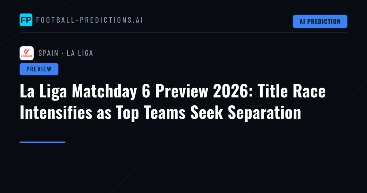 La Liga Matchday 6 Preview 2026: Title Race Intensifies as Top Teams Seek Separation
