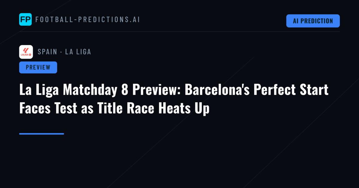 La Liga Matchday 8 Preview: Barcelona's Perfect Start Faces Test as Title Race Heats Up