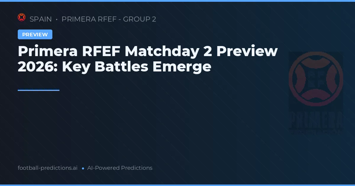 Primera RFEF Matchday 2 Preview 2026: Key Battles Emerge