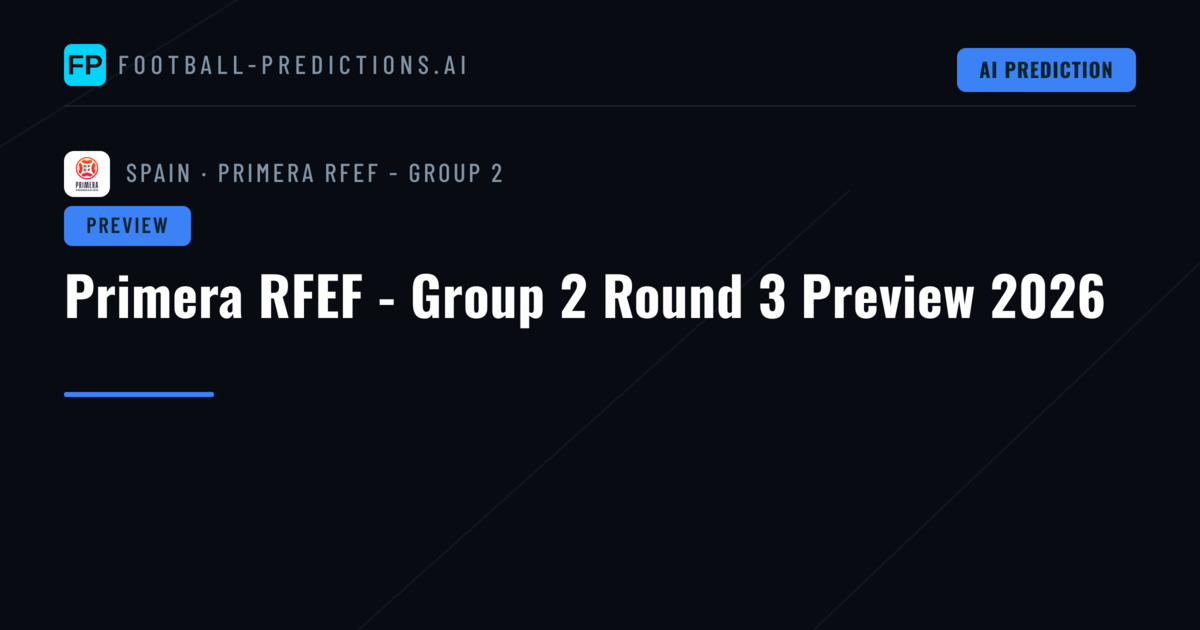Primera RFEF - Group 2 Round 3 Preview 2026