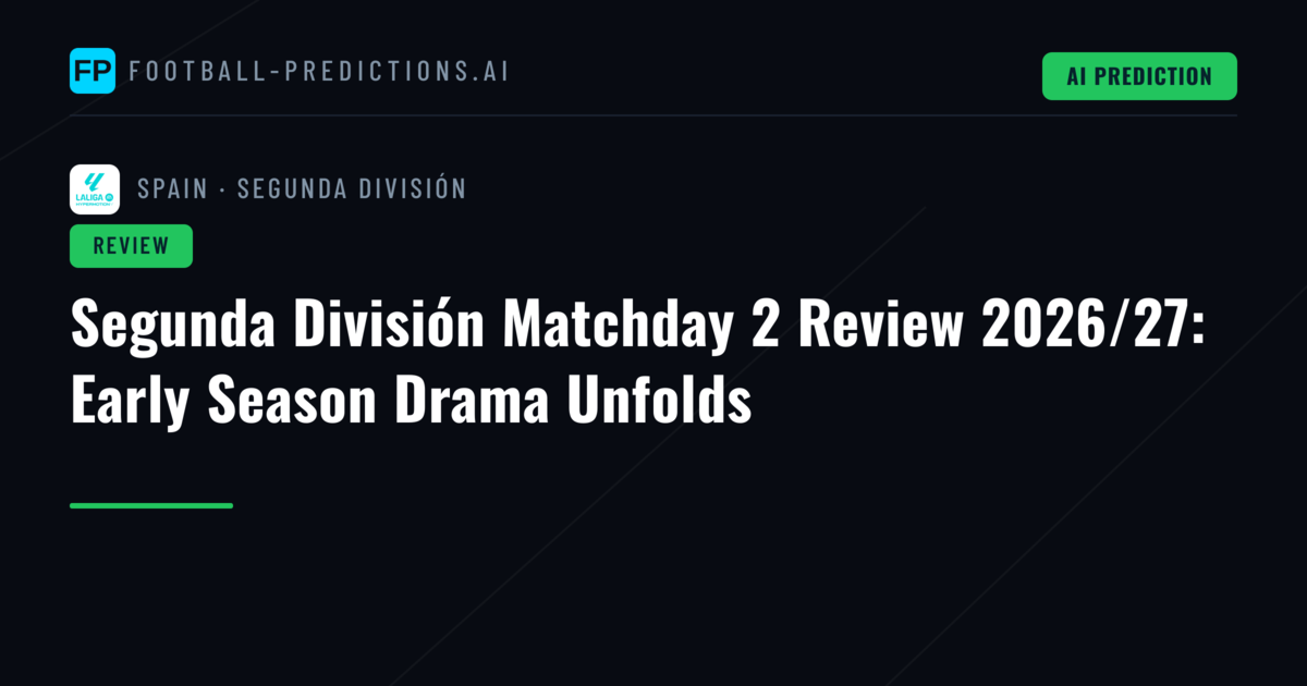 Segunda División Matchday 2 Review 2026/27: Early Season Drama Unfolds