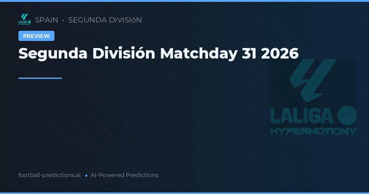 Segunda División Matchday 31 2026