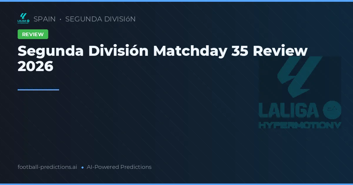 Segunda División Matchday 35 Review 2026