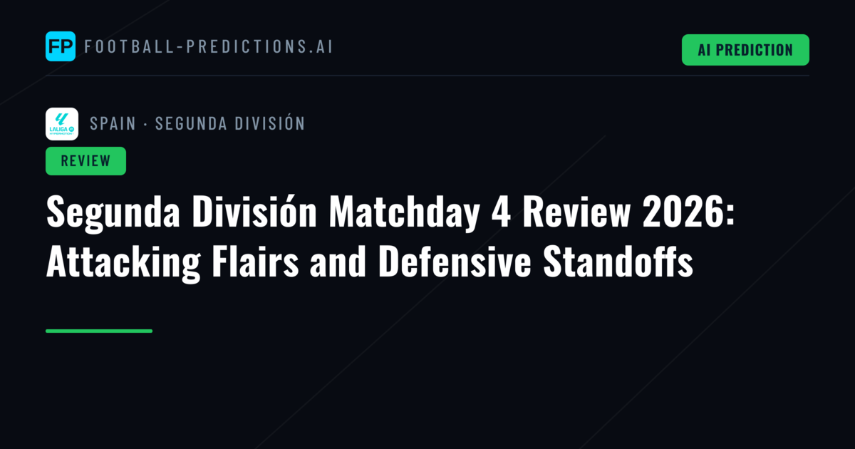 Segunda División Matchday 4 Review 2026: Attacking Flairs and Defensive Standoffs