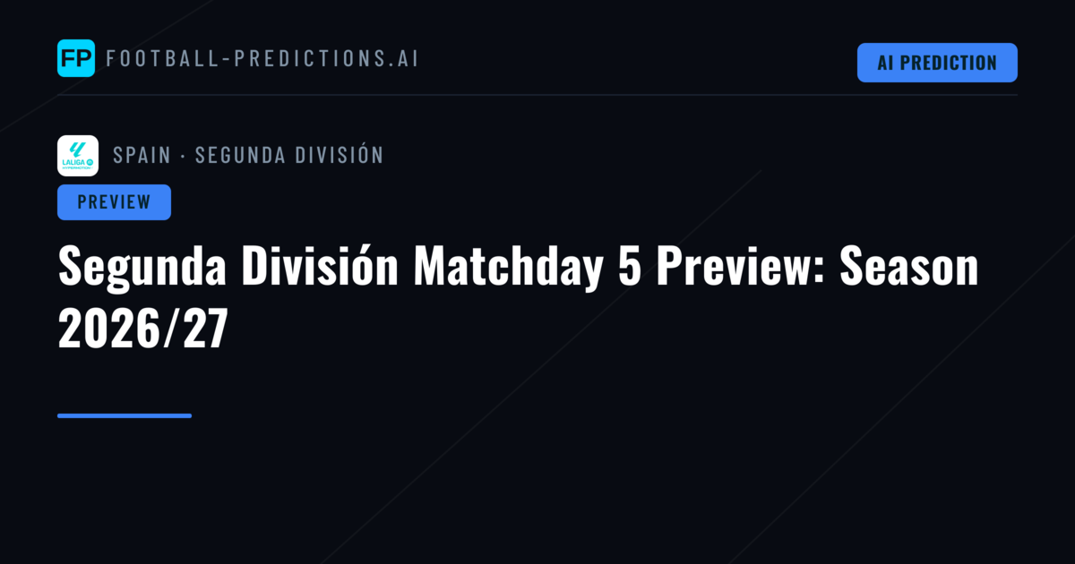 Segunda División Matchday 5 Preview: Season 2026/27