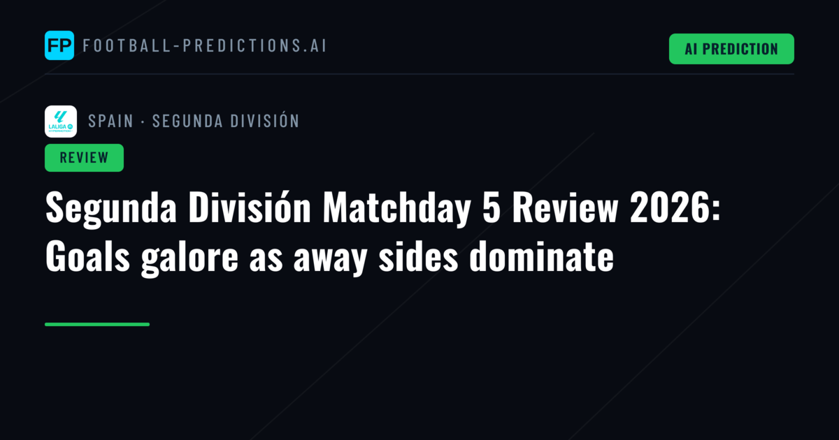 Segunda División Matchday 5 Review 2026: Goals galore as away sides dominate