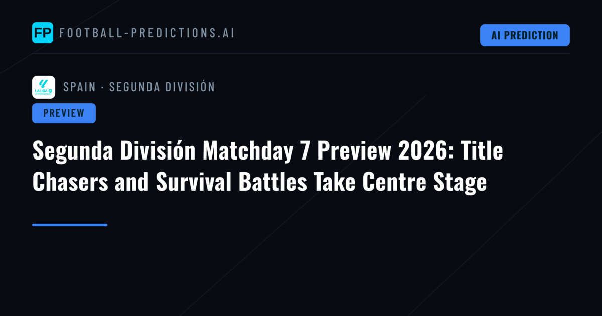 Segunda División Matchday 7 Preview 2026: Title Chasers and Survival Battles Take Centre Stage
