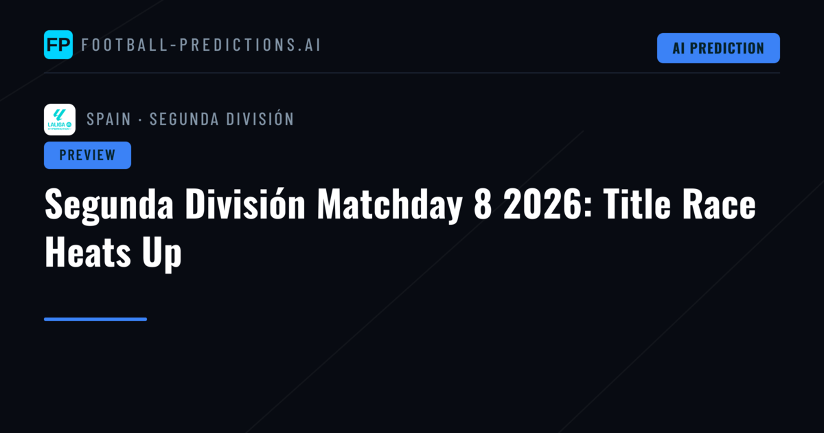 Segunda División Matchday 8 2026: Title Race Heats Up