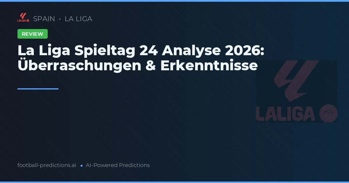 La Liga Spieltag 24 Analyse 2026: Überraschungen & Erkenntnisse