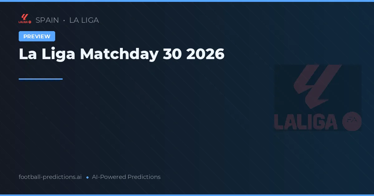 La Liga Matchday 30 2026