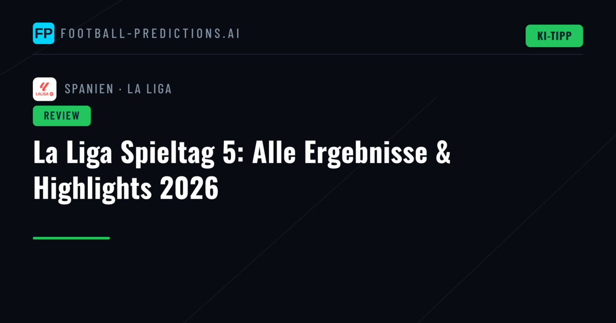 La Liga Spieltag 5: Alle Ergebnisse & Highlights 2026