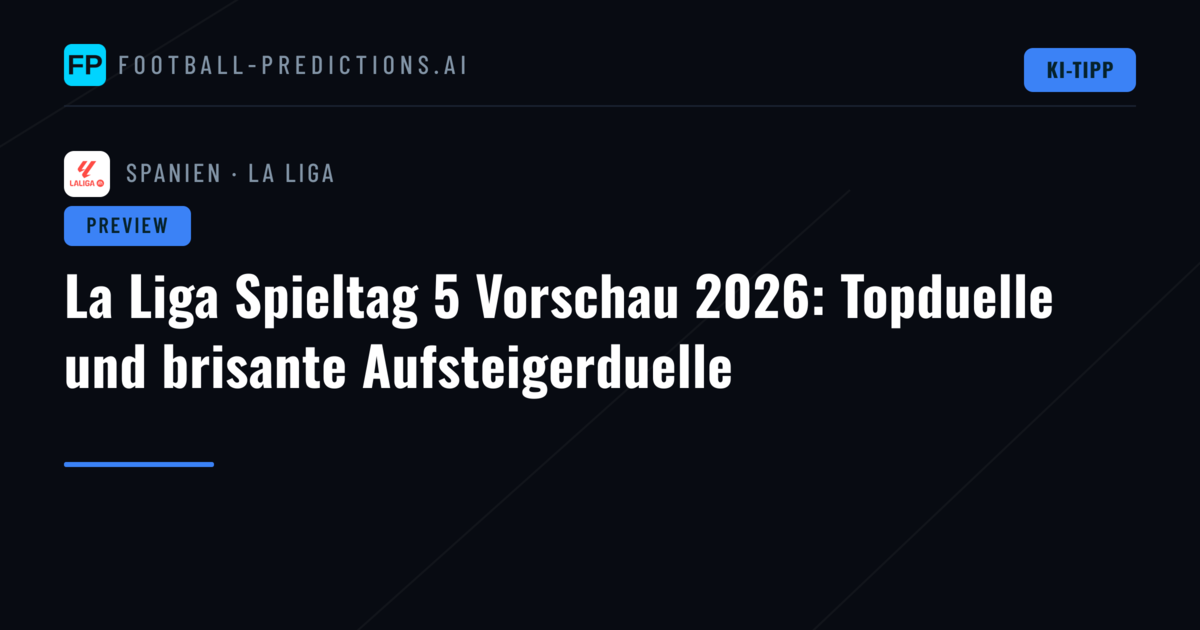 La Liga Spieltag 5 Vorschau 2026: Topduelle und brisante Aufsteigerduelle