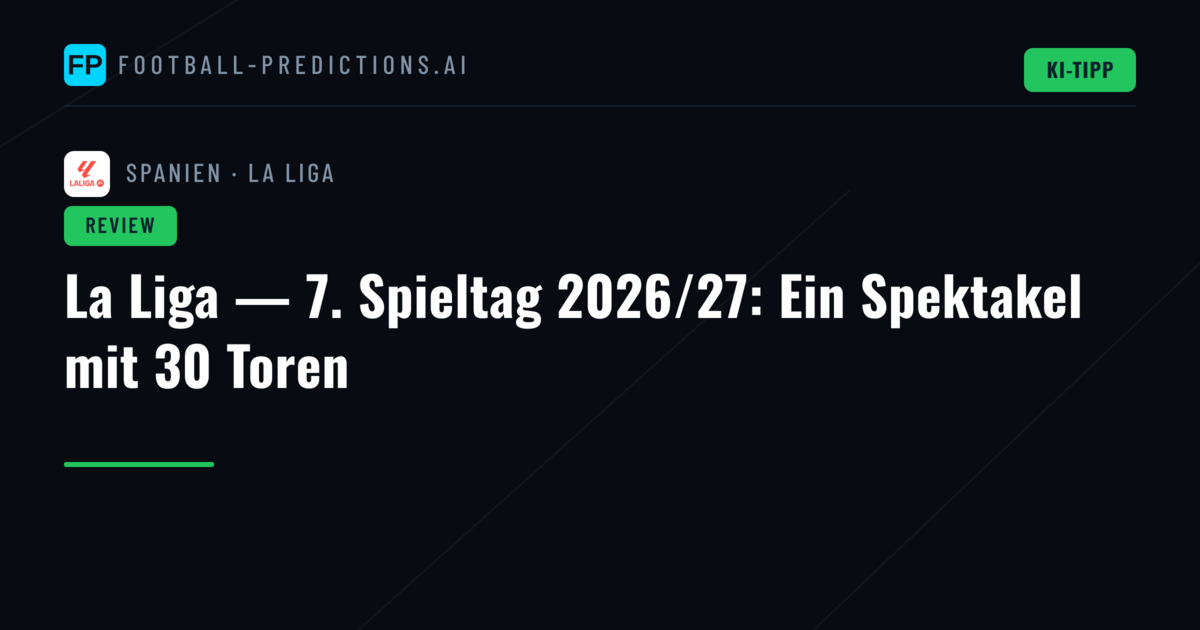 La Liga — 7. Spieltag 2026/27: Ein Spektakel mit 30 Toren