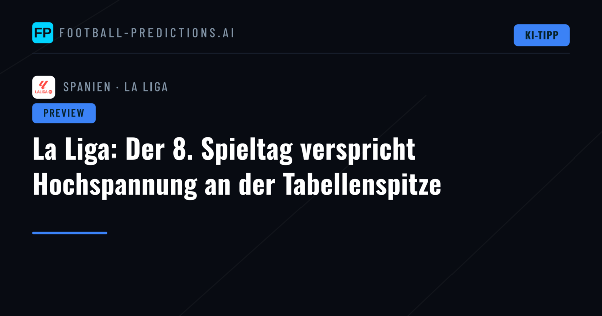 La Liga: Der 8. Spieltag verspricht Hochspannung an der Tabellenspitze