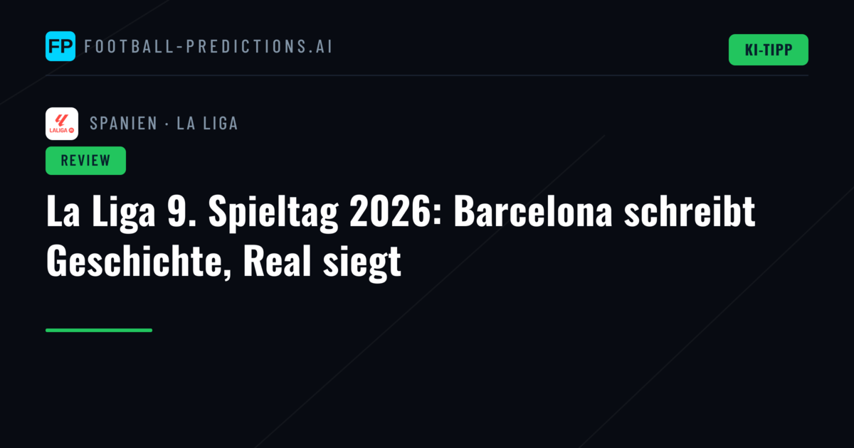 La Liga 9. Spieltag 2026: Barcelona schreibt Geschichte, Real siegt