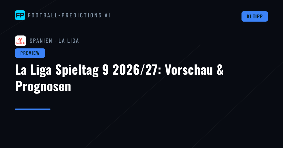 La Liga Spieltag 9 2026/27: Vorschau & Prognosen