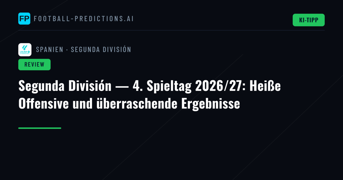 Segunda División — 4. Spieltag 2026/27: Heiße Offensive und überraschende Ergebnisse
