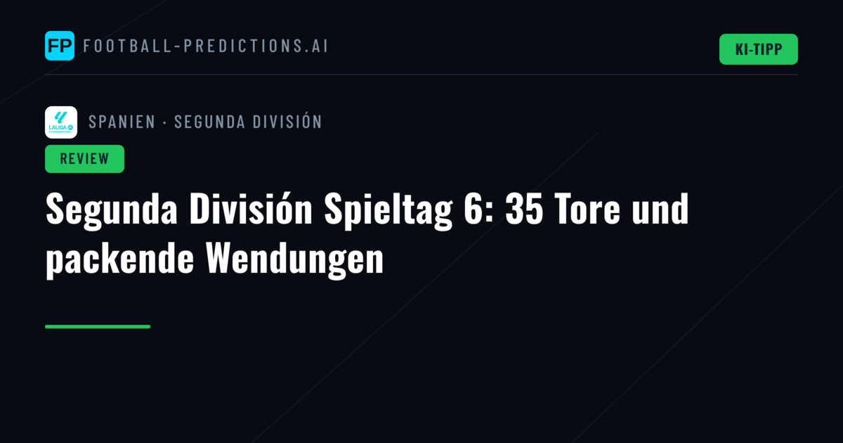 Segunda División Spieltag 6: 35 Tore und packende Wendungen