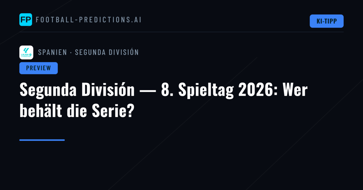 Segunda División — 8. Spieltag 2026: Wer behält die Serie?